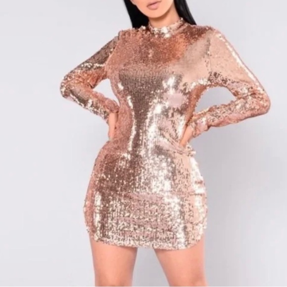 Fashion Nova Expose Sequin Dress Size: M - Picture 8 of 9